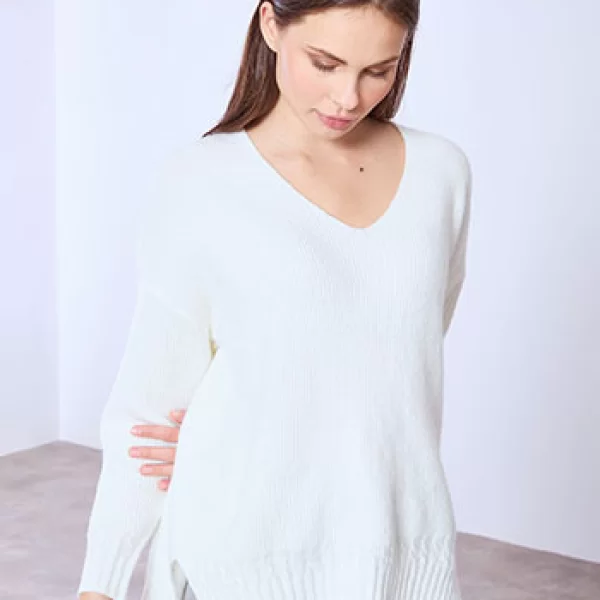 Πουλόβερ ασύμμετρο με V λαιμόκοψη SQ1556.4599+3