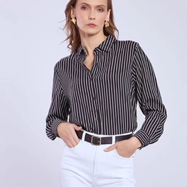 Πουκάμισο ριγέ με κλασικό γιακά SQ7616.3705+2