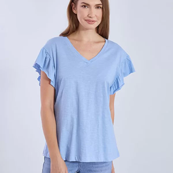 Μπλούζα βαμβακερή με βολάν SN9489.4686+5