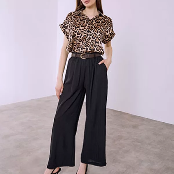 Παντελόνα με ανάγλυφες ρίγες SQ9844.1660+1