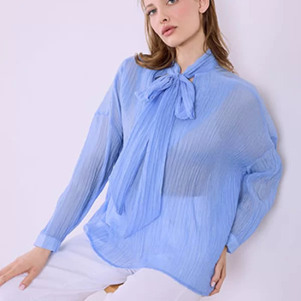 Μπλούζα μονόχρωμη με δέσιμο SQ8011.4531+3