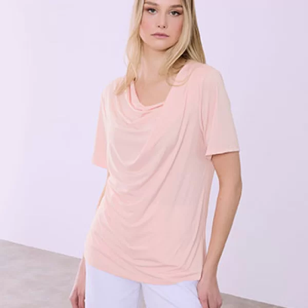 Μπλούζα με λοξή ντραπέ λαιμόκοψη SQ7834.4658+4