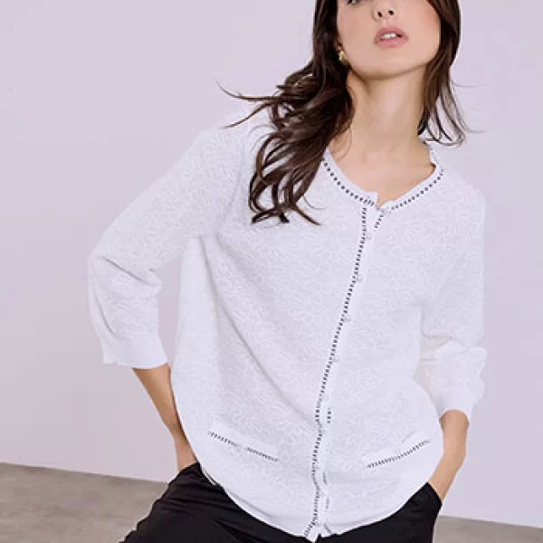 Ζακέτα με πέρλες κουμπιά SQ7616.5532+2