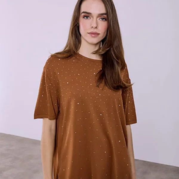 Μπλούζα πλεκτή με strass SQ7948.4203+3