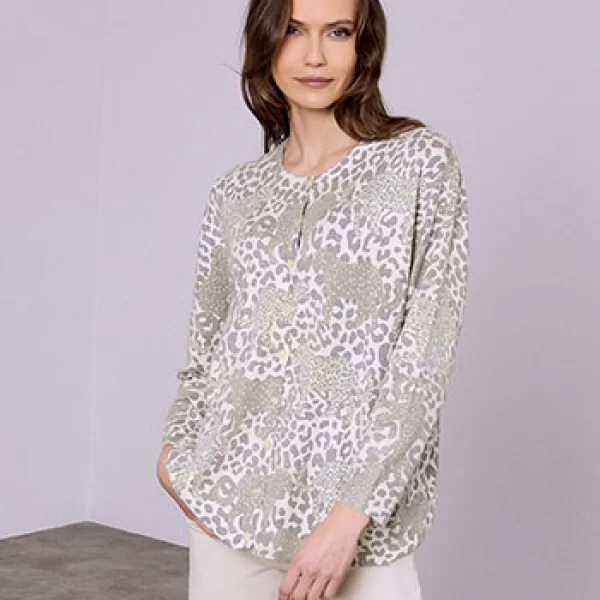 Ζακέτα με strass και animal print SQ7568.5032+3