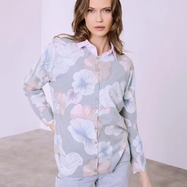 Ζακέτα φλοράλ με strass SQ7568.5031+3