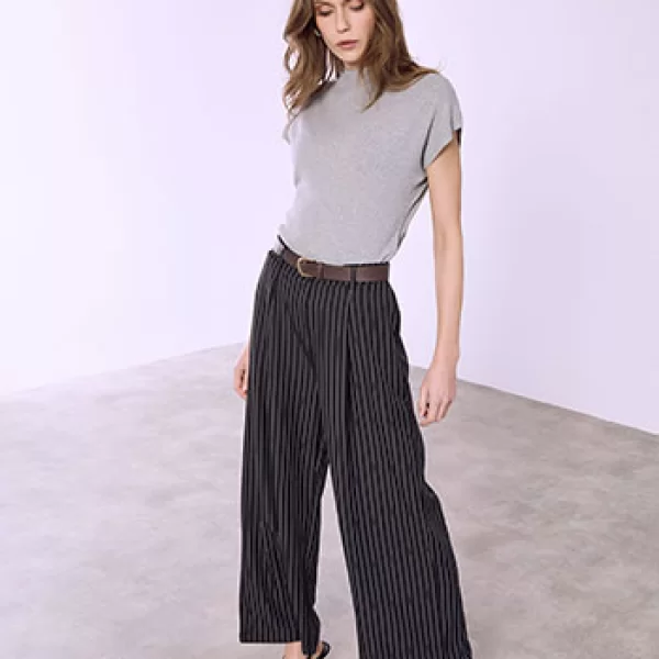 Παντελόνα ριγέ με ζώνη SQ9844.1260+1