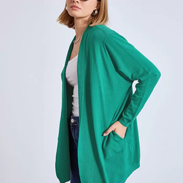 Ζακέτα πλεκτή μονόχρωμη WT7616.5073+6