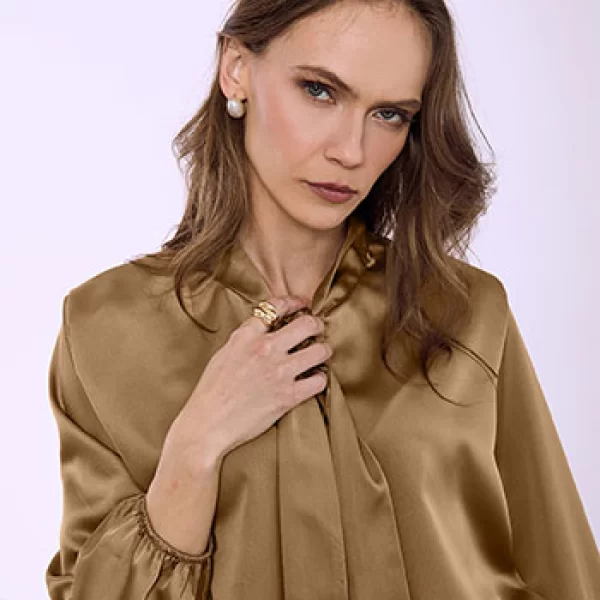 Μπλούζα σατέν με δέσιμο SQ8011.4863+3