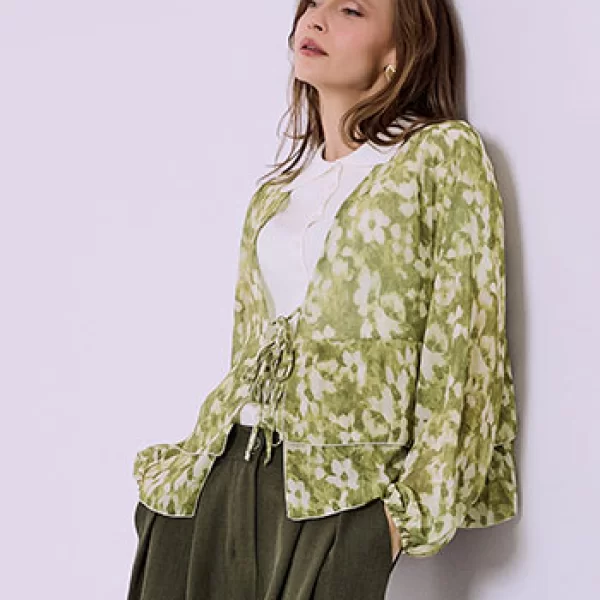 Μπλούζα εμπριμέ με βολάν SQ8011.4505+2