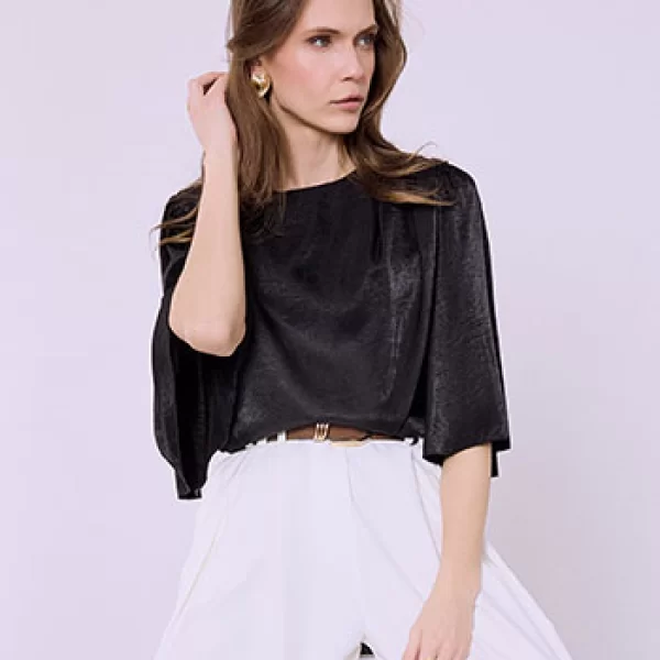 Μπλούζα σατέν με μανίκι καμπάνα SQ7732.4389+1