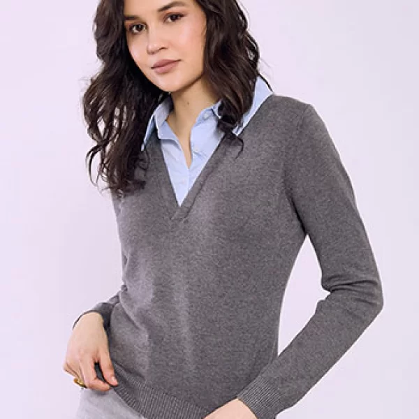 Πουλόβερ με γιακά πουκάμισου SQ7572.4063+2