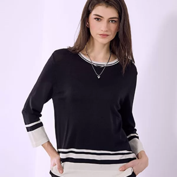 Μπλούζα με μεταλλιζέ ρίγες SQ7616.4550+1