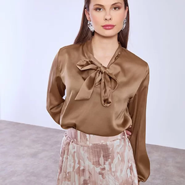 Μπλούζα σατέν με δέσιμο SQ8011.4863+7