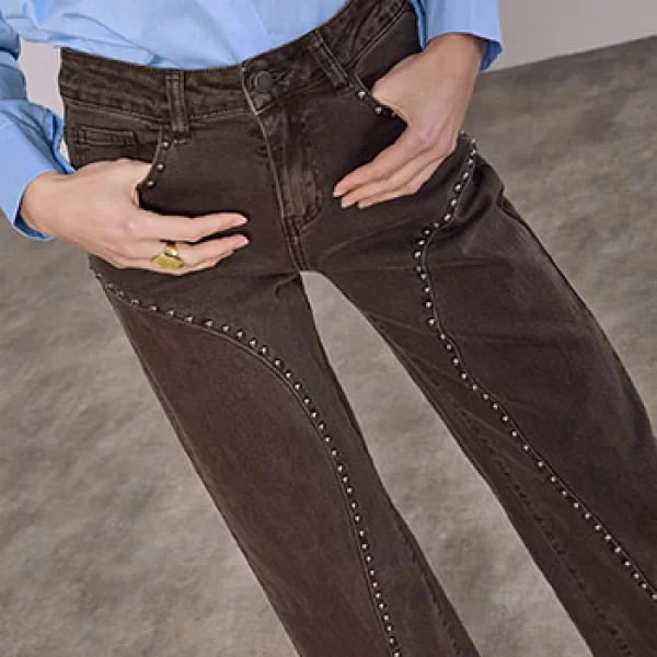 Τζιν με διακοσμητικές ραφές και τρουκς SQ7643.1848+1