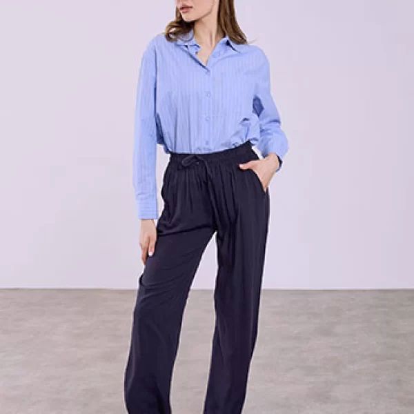 Παντελόνα βαμβακερή μονόχρωμη SQ1755.1821+6