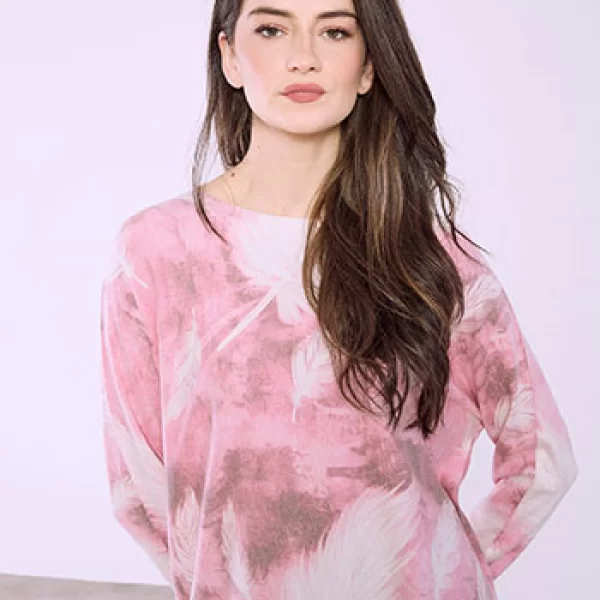 Μπλούζα εμπριμέ με απαλή υφή SQ7568.4002+3