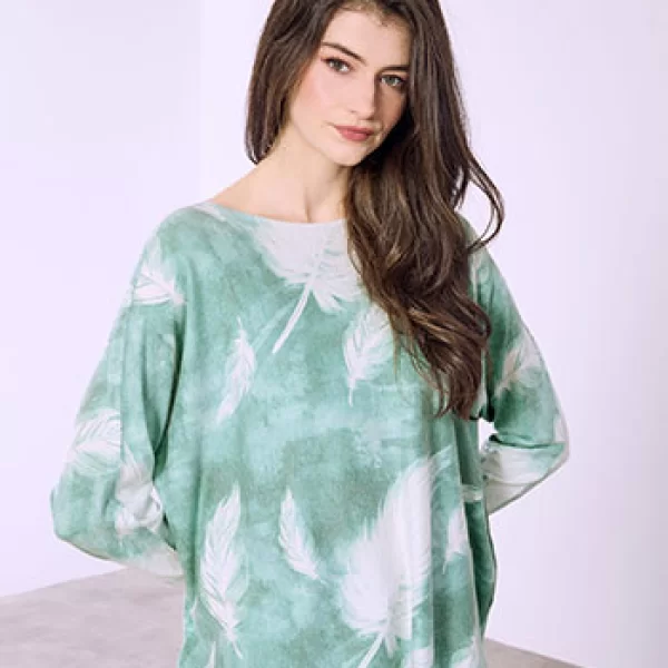 Μπλούζα εμπριμέ με απαλή υφή SQ7568.4002+1