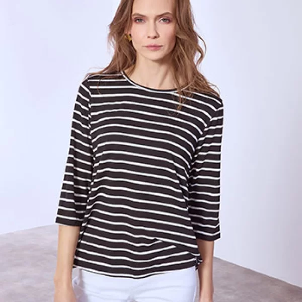 Μπλούζα ριγέ με βαμβάκι SQ7616.4605+1