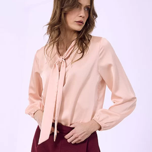 Μπλούζα σατέν με δέσιμο SQ8011.4863+11