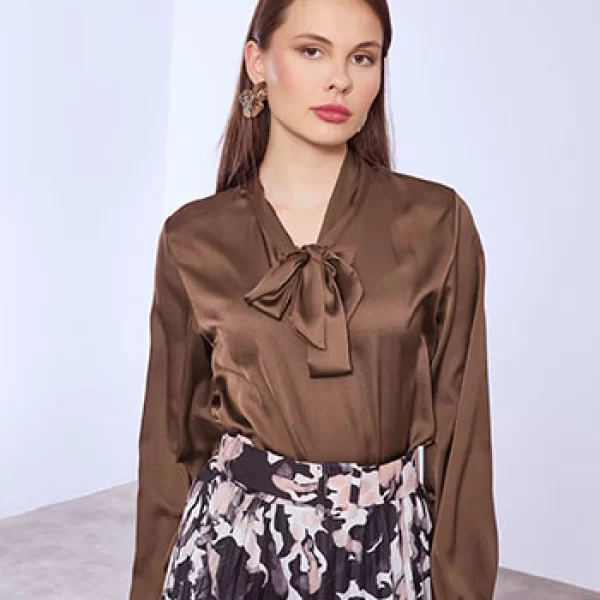 Μπλούζα σατέν με δέσιμο SQ8011.4863+2