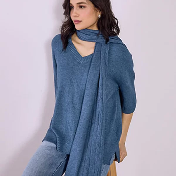 Πουλόβερ με αποσπώμενο κασκόλ SQ7568.4029+5