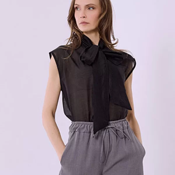 Μπλούζα ημιδιάφανη με δέσιμο SQ7732.4203+1