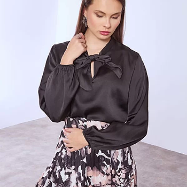 Μπλούζα σατέν με δέσιμο SQ8011.4863+1