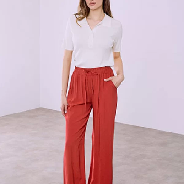 Παντελόνα βαμβακερή μονόχρωμη SQ1755.1821+3