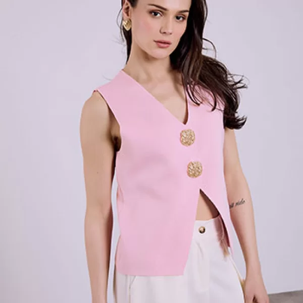 Γιλέκο πλεκτό με μεταλλικά στοιχεία SQ1738.5109+7