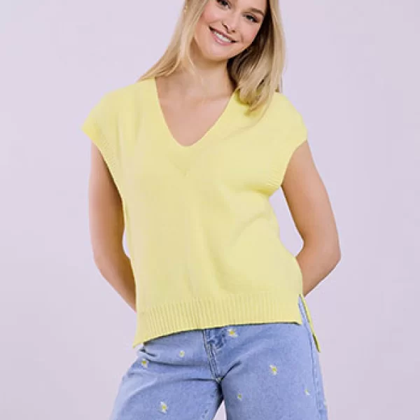 Celestino Πουλόβερ αμάνικο πλεκτό ασύμμετρο SQ7587.4927+8