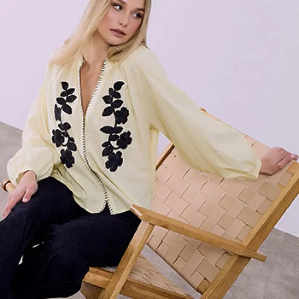 Πουκάμισο βαμβακερό με κέντημα SQ1376.3856+2