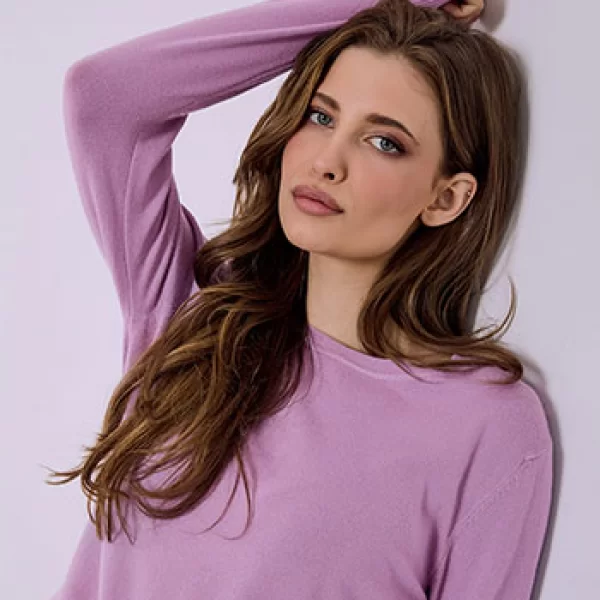 Πουλόβερ μονόχρωμο με απαλή υφή SQ1738.4886+12