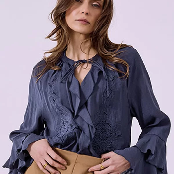 Μπλούζα με βολάν και δέσιμο SQ1376.4109+3