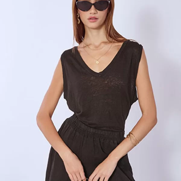 Μπλούζα λινή αμάνικη SN7830.4143+3