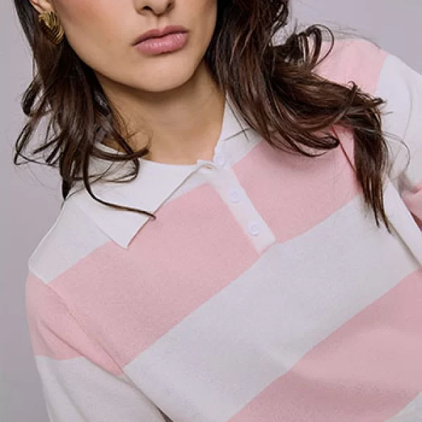 Celestino Μπλούζα ριγέ με γιακά SQ7561.4045+4