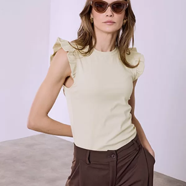 Μπλούζα αμάνικη με βολάν SQ9844.4171+6