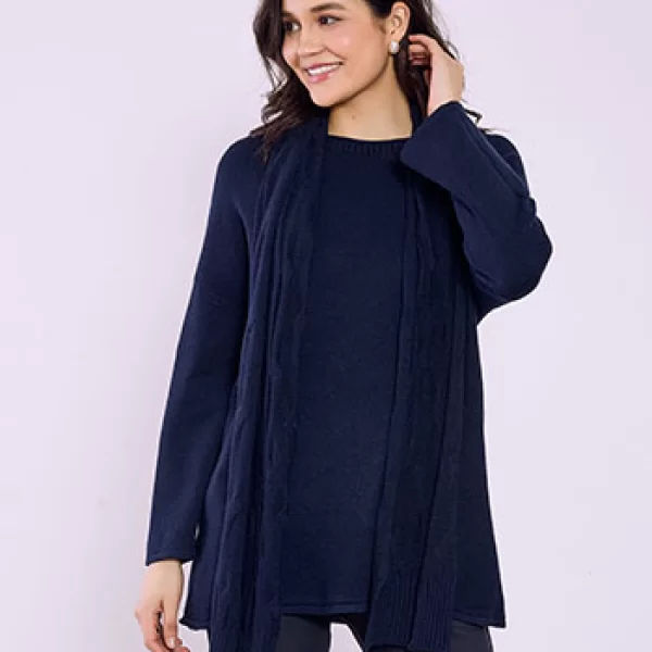 Πουλόβερ με αποσπώμενο κασκόλ SQ7568.4123+6