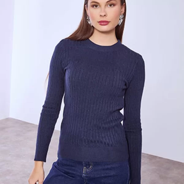 Πουλόβερ με ανάγλυφο ύφασμα WT1430.4104+6