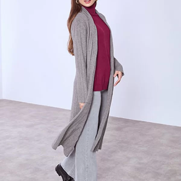 Ζακέτα μακριά ριπ WT7910.5739+2