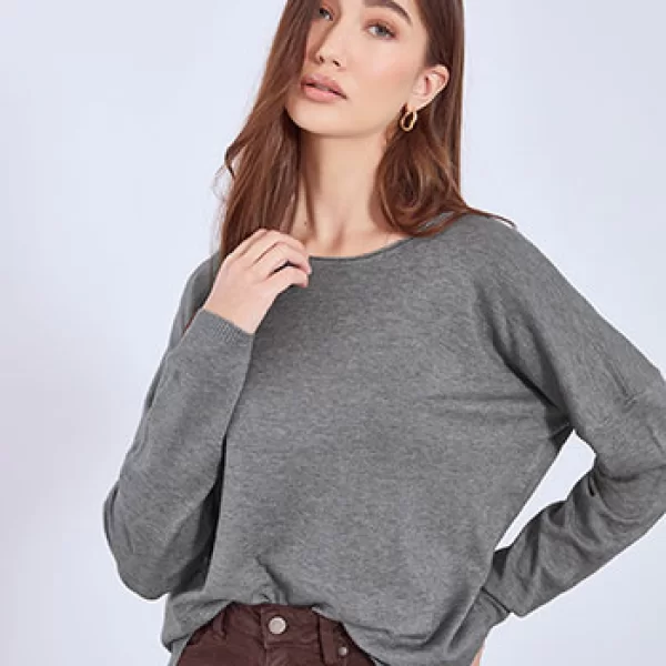 Πουλόβερ με αφινίριστη λαιμόκοψη WT1042.4322+2