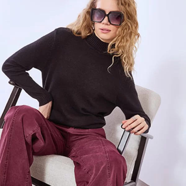 Πουλόβερ μακρύ με ψηλή λαιμόκοψη WT7616.4256+1