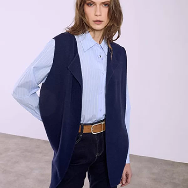 Γιλέκο πλεκτό μονόχρωμο SQ1738.5180+6