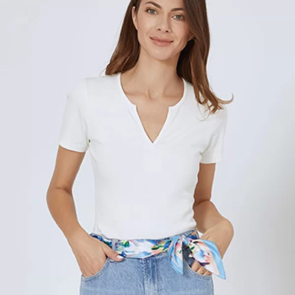 Μπλούζα ριπ με V άνοιγμα SN2022.4434+2