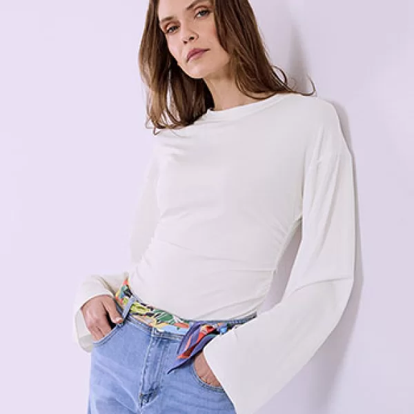 Μπλούζα με σούρες στο πλάι SQ874.4081+1