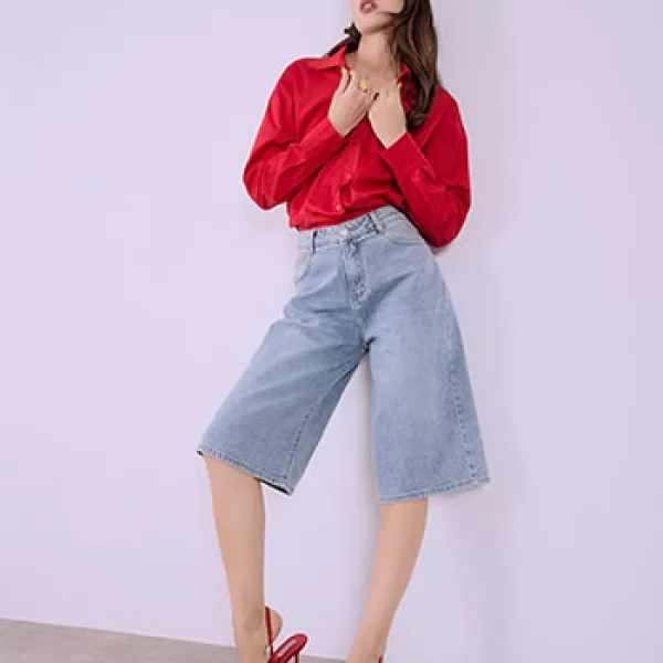 Τζιν βερμούδα wide leg SQ1795.1115+1