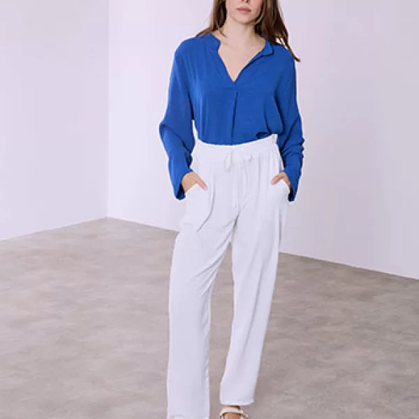 Παντελόνι μονόχρωμο με βισκόζη SQ1755.1848+2