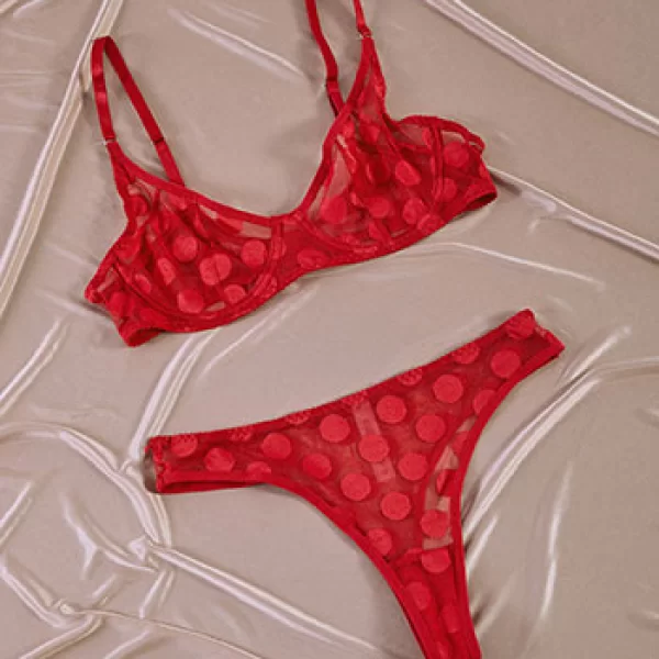 Σετ εσωρούχων ημιδιάφανο πουά SQ9833.0717+2