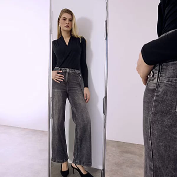 Τζιν με κουμπιά strass SQ1628.1093+2