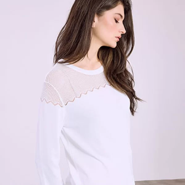 Μπλούζα με διάτρητες λεπτομέρειες SQ7616.4552+3